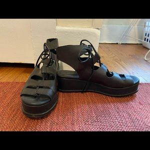 Jeffrey Campbell lace up sandals, barely worn